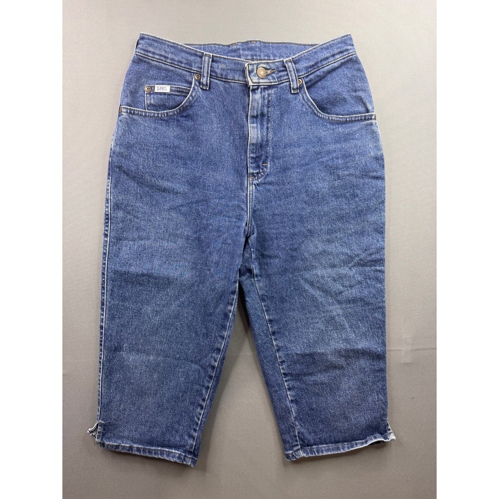 Lee Capri Jeans Womens Blue High Rise Straight Leg Cropped Denim 10M 29W‎